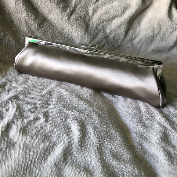 BCBG MAXAZRIA Silver Gray Clutch Purse - Picture 2 of 7